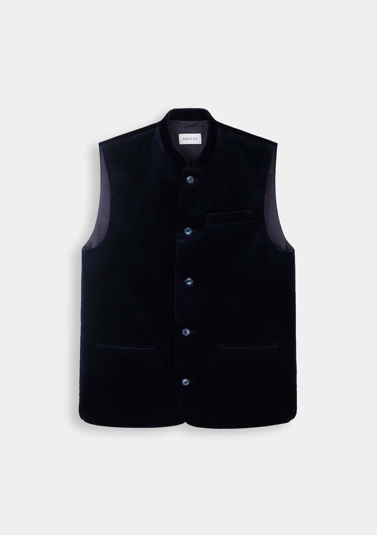 Midnight Blue Organic Cotton Velvet Nehru Waistcoat for Men | Elegant Formal Vest for Weddings, Parties & Special Occasions