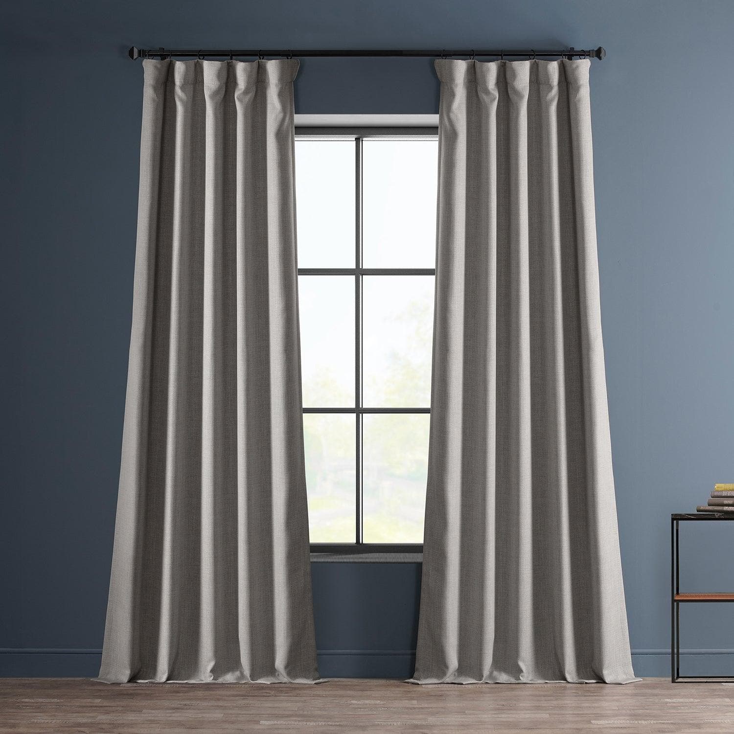 Clay Textured Faux Linen Blackout Curtains for Bedroom - Thermal Insulated Window Drapes for Living Room & Nursery (Set of 2 Panels)