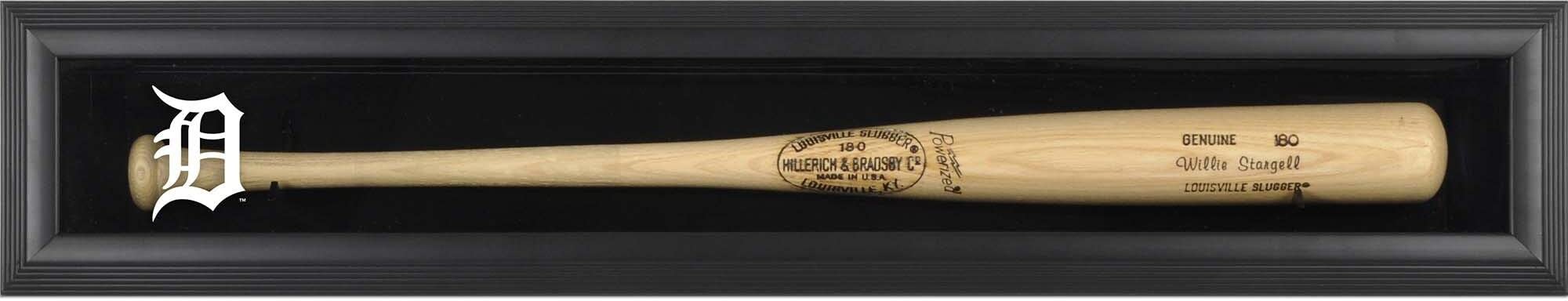 Detroit Tigers Logo Framed Baseball Bat Display Case - Free Standing Single Bat Showcase for Collectors | Perfect for Home, Office, or Sports Memorabilia Room Decor