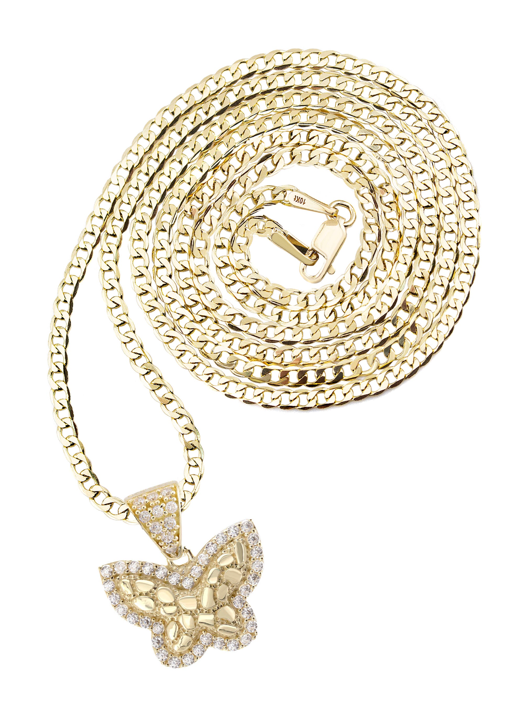 10K Yellow Gold Butterfly Pendant Necklace for Women - 1.5 Inch, 5.5 Grams | Elegant Layering Jewelry for Everyday Wear, Gift for Her, Birthday & Anniversary Present