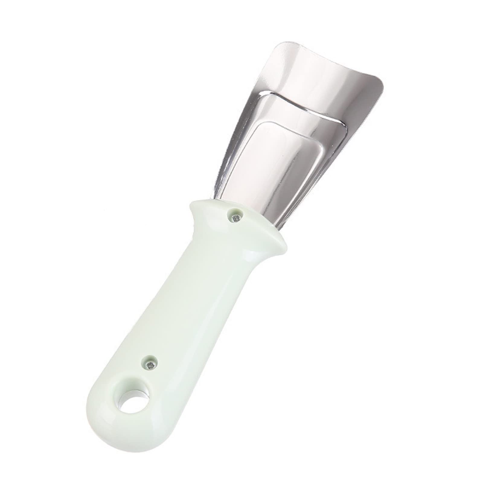 Stainless Steel Deicing Shovel for Refrigerator & Freezer - Kitchen Defrosting Tool with Wooden Scrub Brush Set - Green Ice Scraper for Easy Frost Removal - Perfect for Home, Restaurant, and Commercial Use