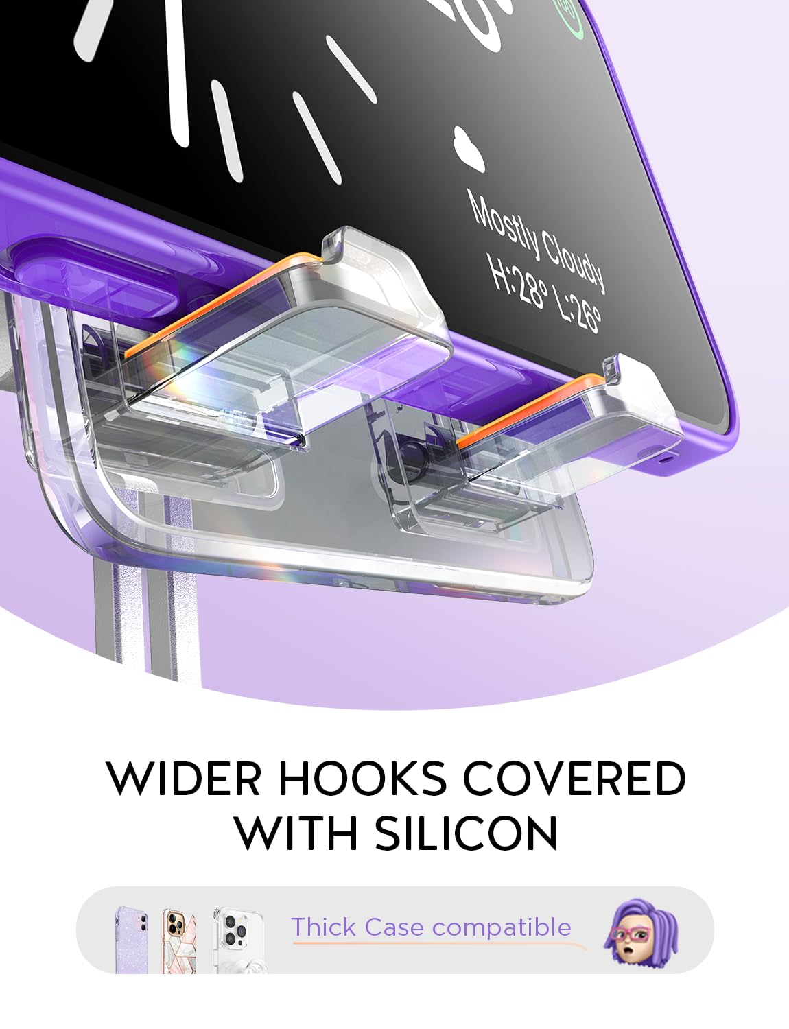LISEN Acrylic Phone Stand for Desk - Adjustable Cell Phone Holder for iPhone & Android (4-11 Inch) - Cute Office Accessories for Women, Perfect for Cubicle, Home Desk & Video Calls