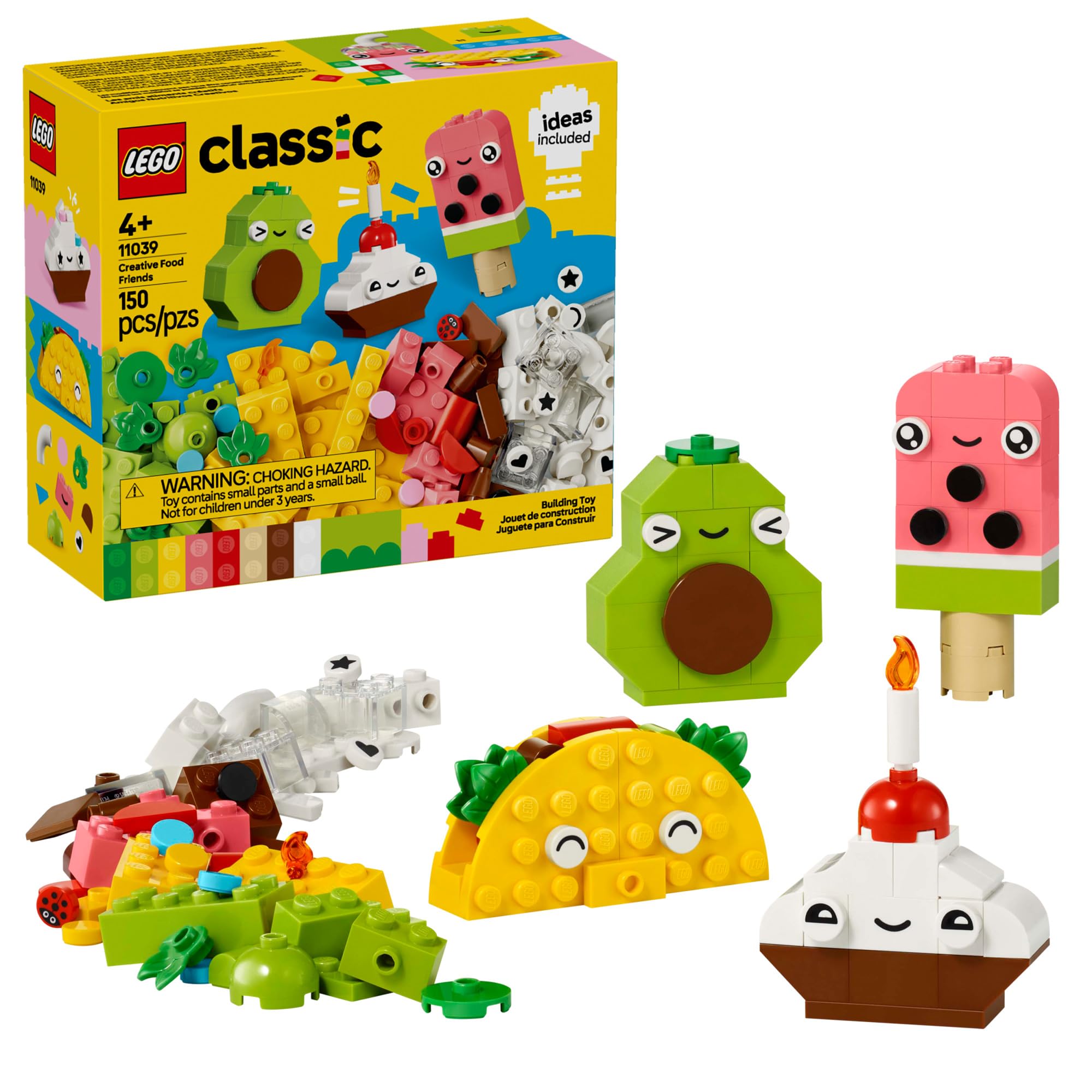 LEGO Classic Creative Food Friends Building Toy Set (11039) - Pretend Play Food Kit for Kids Ages 4+, Educational STEM Toy for Preschool Learning - Perfect Birthday Gift for Boys & Girls - Fun Kitchen Role Play & Creative Building Activities