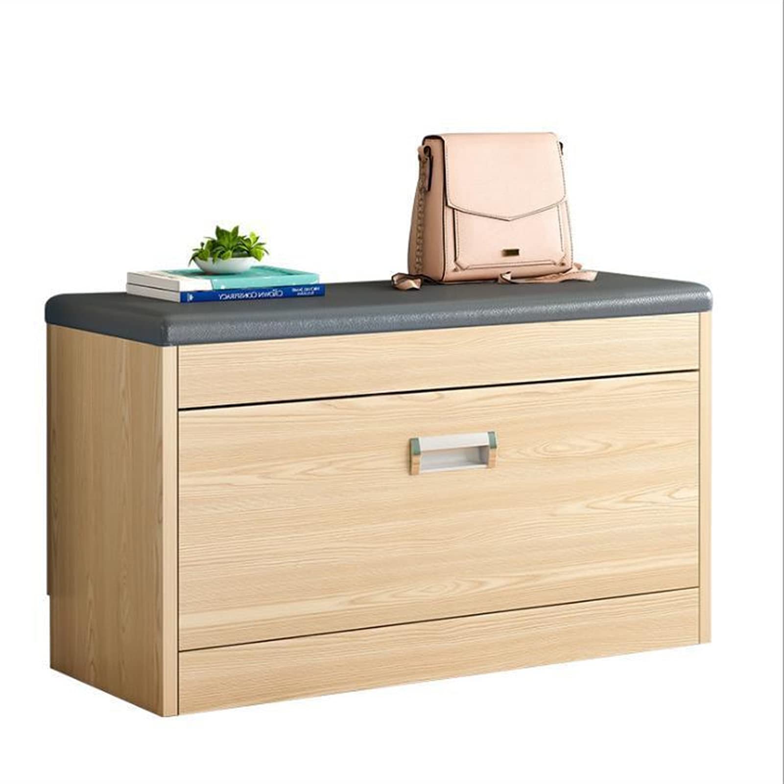 Jinyi2016SHOP Shoe Bench with Cushion & Drawers - Entryway Shoe Storage Organizer, Hallway Shoe Rack Shelf for Home - Perfect for Small Spaces, Apartment Entry, Mudroom Organization