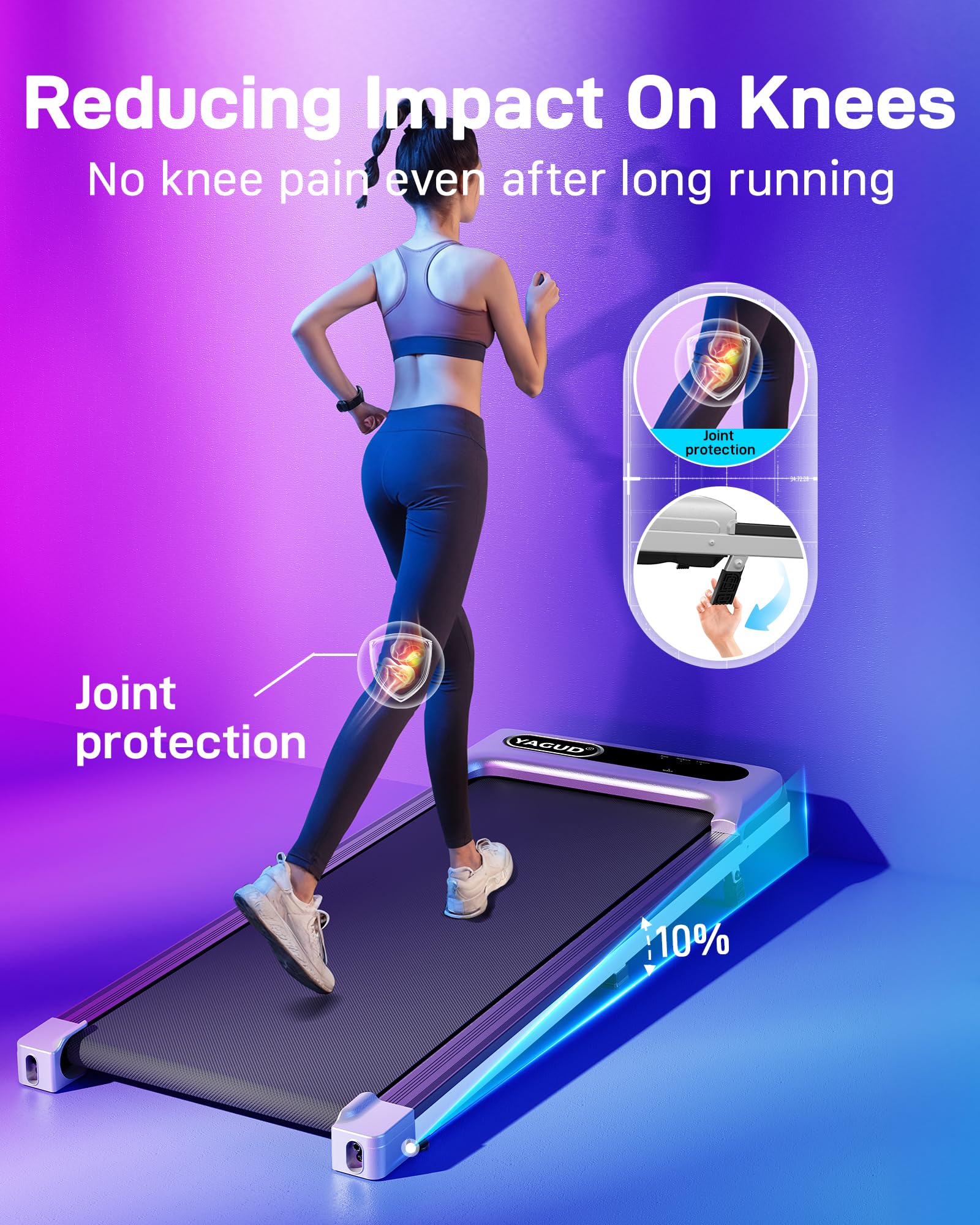 Under Desk Treadmill - 2.5HP Portable Walking Pad with Remote Control & LED Display for Home Office Use | Compact Jogging Running Machine for Small Spaces & Work from Home Fitness