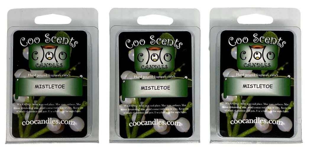 3 Pack Soy Blend Wickless Candles - Highly Scented Wax Melts in Mistletoe Fragrance for Home, Office & Spa Aromatherapy | Long Lasting, Eco-Friendly & Relaxing