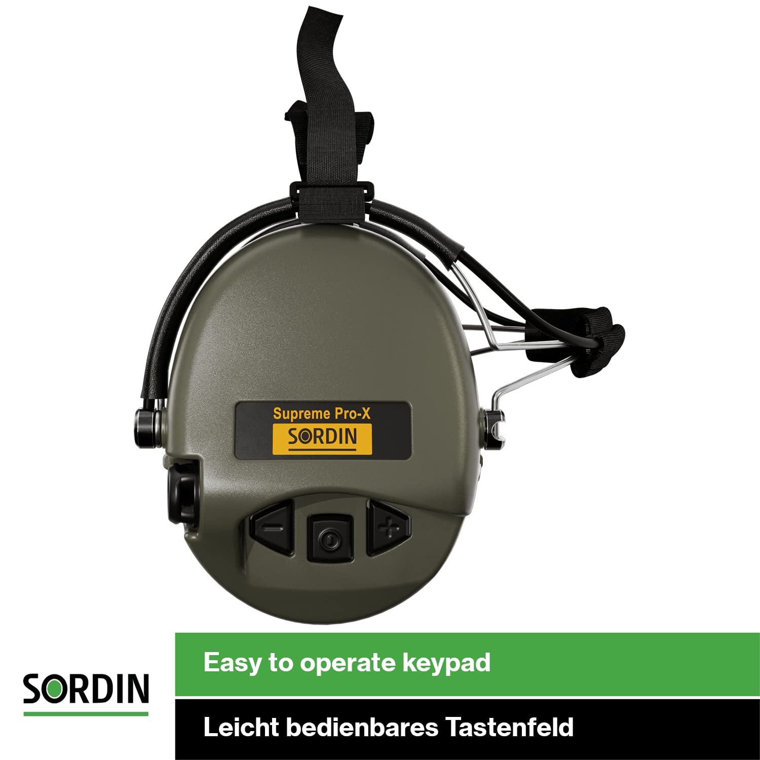 Sordin Supreme Pro-X Electronic Ear Muffs for Hunting & Shooting - Active Noise Cancelling Hearing Protection with Neckband & Gel Pads - Perfect for Range, Construction & Outdoor Activities