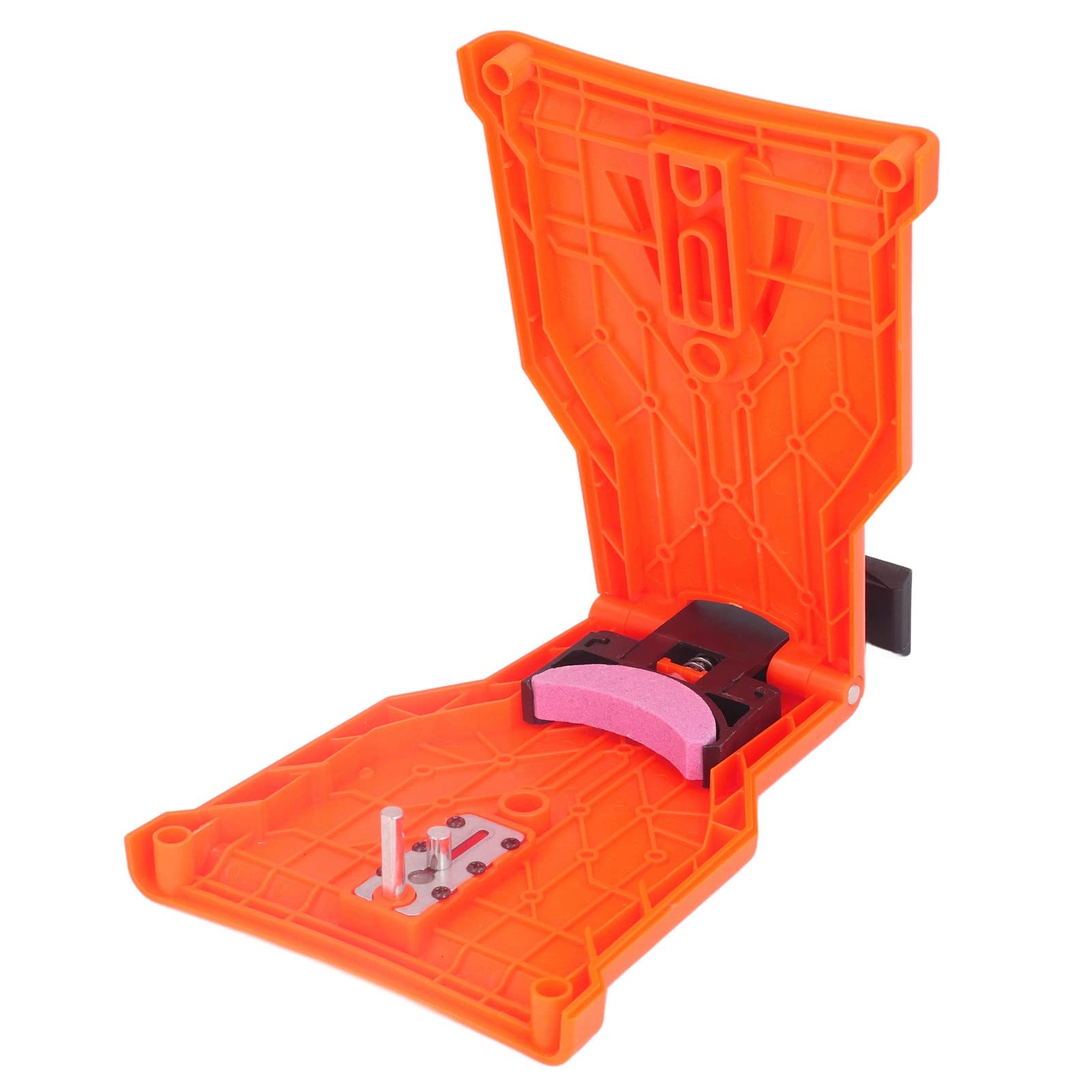 CHICIRIS Chainsaw Sharpener - Bar Mounted Fast Sharpening Stone Grinder Tool for 2-Hole Chain Saw Bars (Orange) | Perfect for Wood Cutting, Tree Trimming & Firewood Preparation