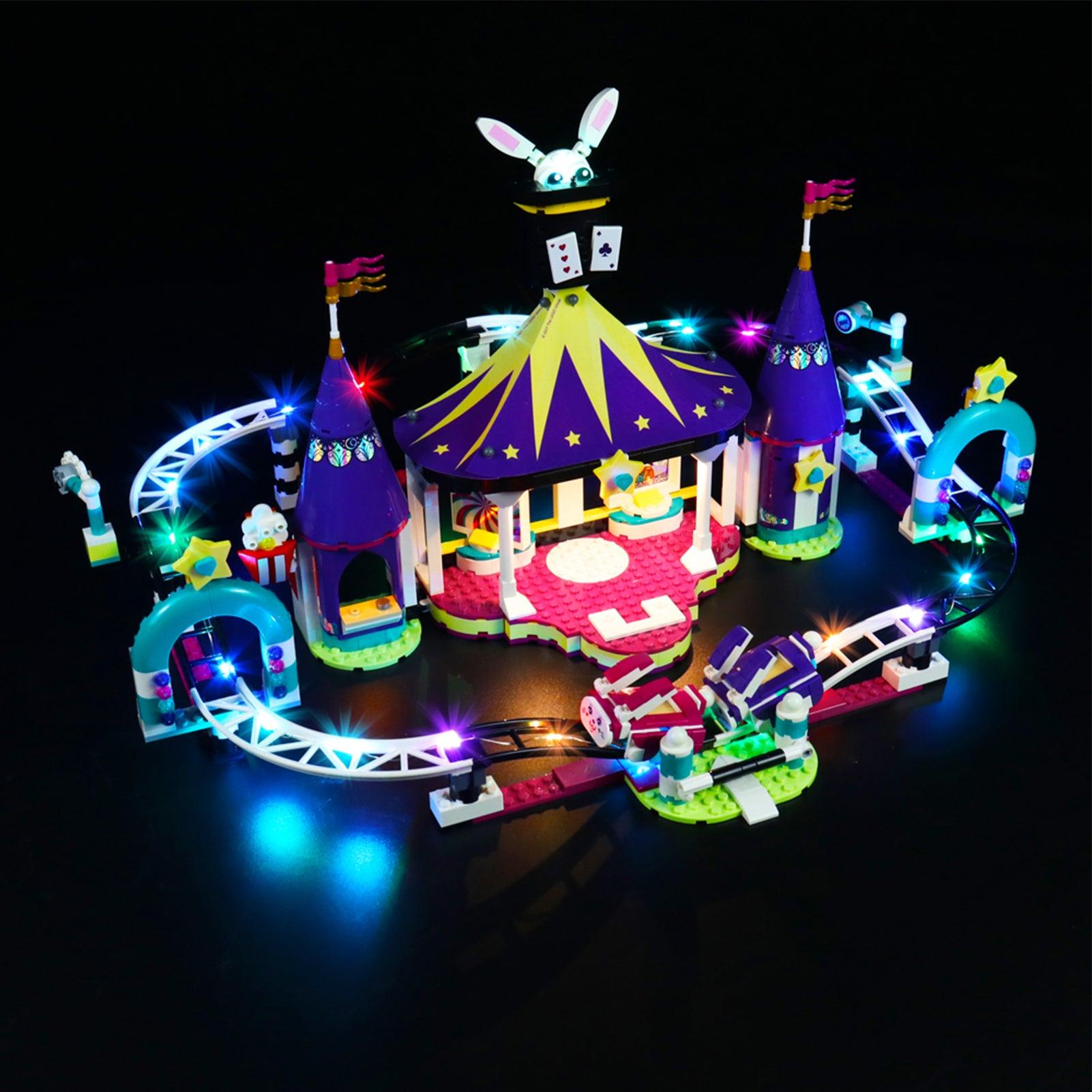 LEGO Friends Funfair Roller Coaster 41685 Light Kit - Compatible with Building Blocks Set - Perfect for Nighttime Display & Room Decoration