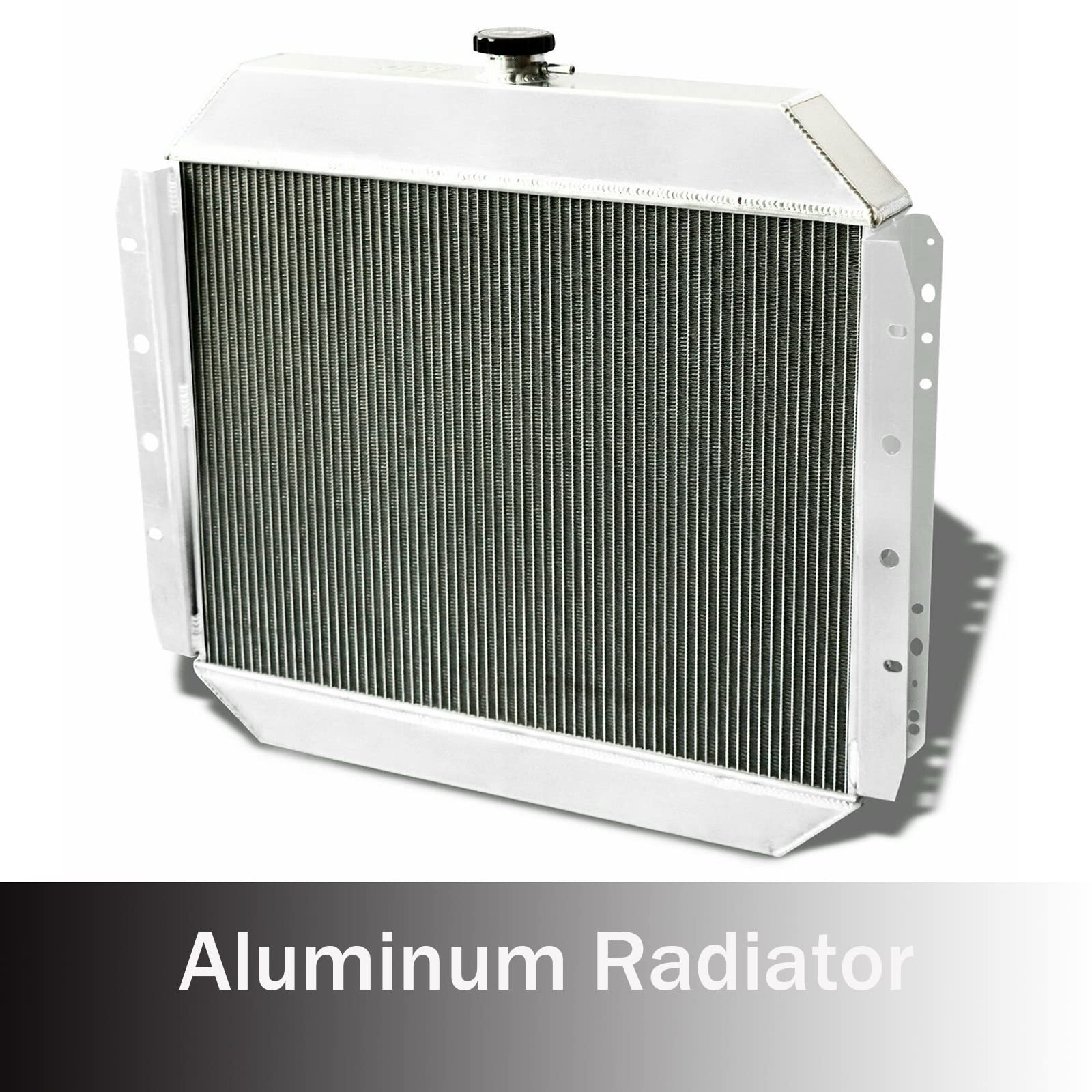 High-Performance 3 Row Aluminum Radiator for Ford Bronco 1966-1979 & F-Series Trucks F-100 F-150 F-250 F-350 - Compatible with 2.8L 3.3L 3.9L 4.9L L6 & 4.7L 5.0L 5.9L 6.4L 6.6L 7.5L V8 Gas Engines - Includes Radiator, Shroud & 12