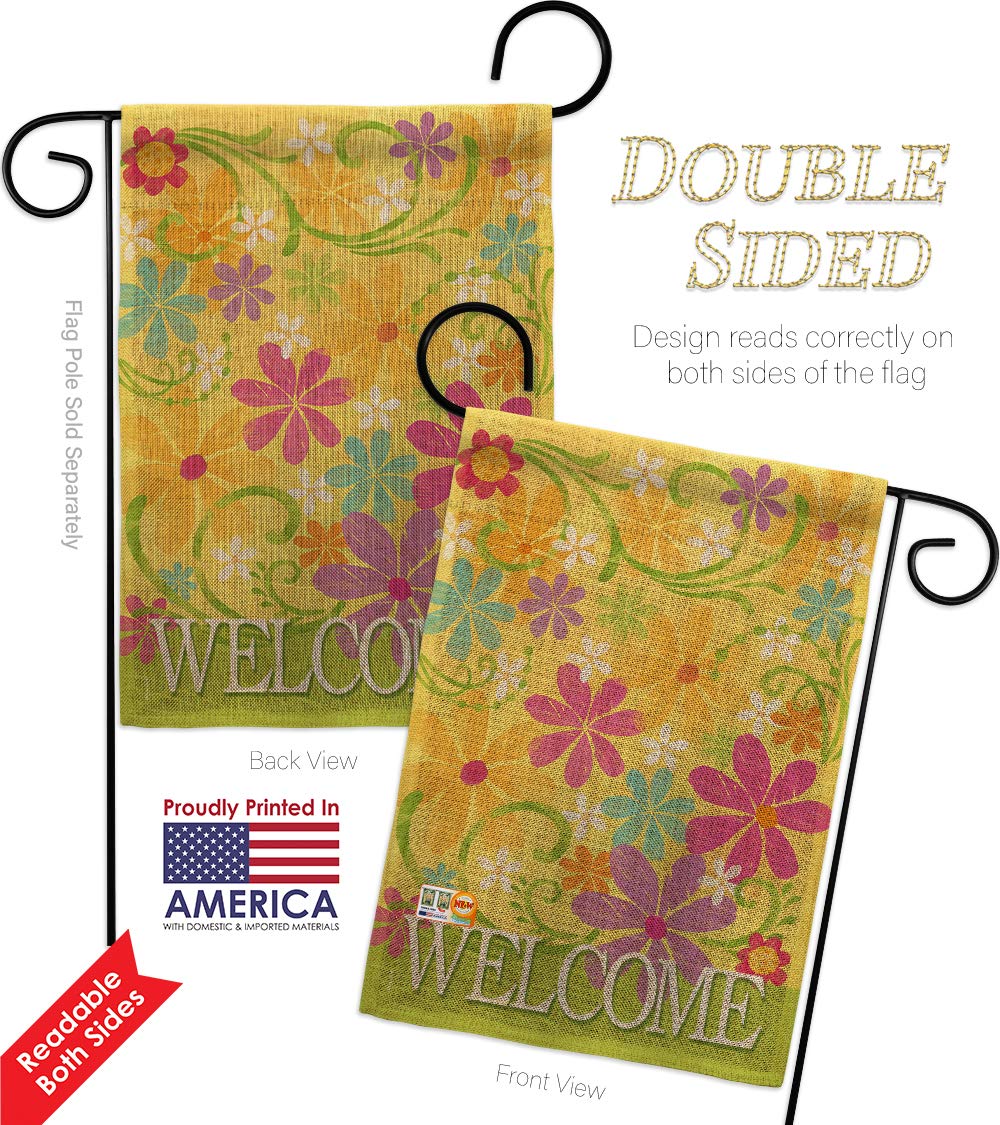 Floral Garden Flag Set - Spring Daisy Sunflower Tulip for Yard Decor