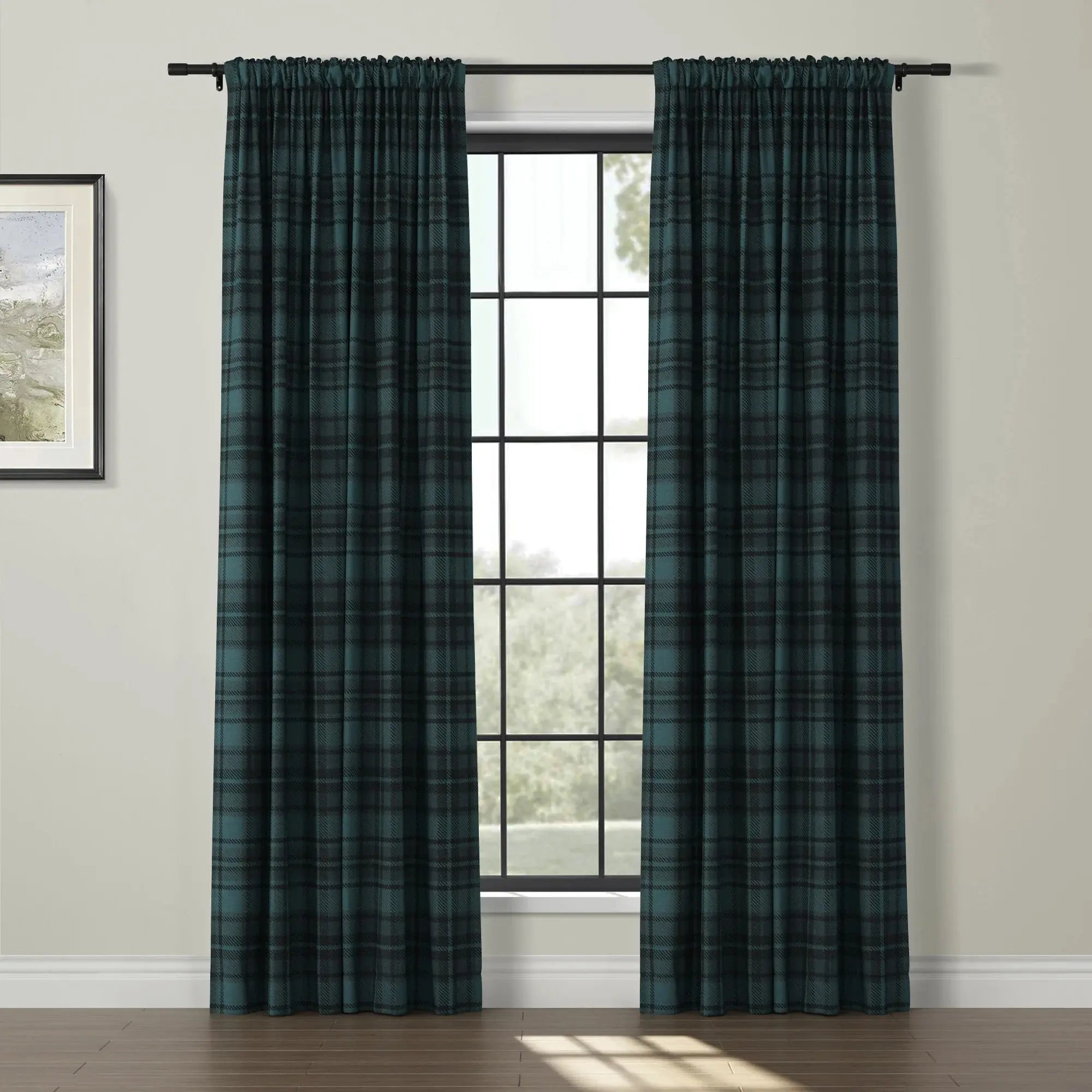 Sara Le Print Linen Drapery Soft Top - Lightweight Linen Curtains for Living Room & Bedroom - Elegant Window Treatment for Home Decor