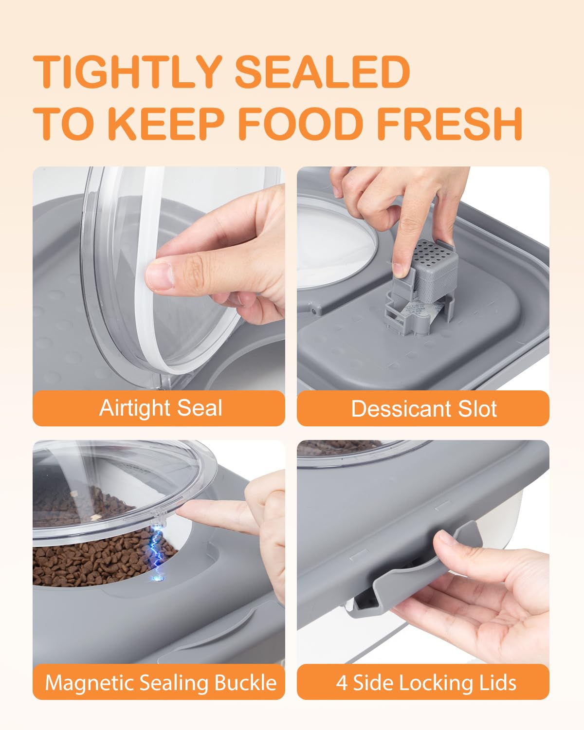 15-23 Lbs Collapsible Dog Food Storage Container with Airtight Lid, Wheels & Handle - Large Pet Food Bin for Dogs & Cats - Includes Scoop & Bowl - Perfect for Home, Travel & Outdoor Use