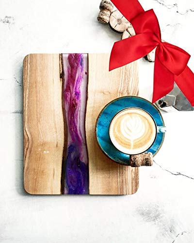 Handcrafted Epoxy Resin Wooden Serving Board - Unique River Design Charcuterie Platter, Antipasto Tray & Cutting Board - Perfect for Entertaining, Housewarming Gifts & Kitchen Decor