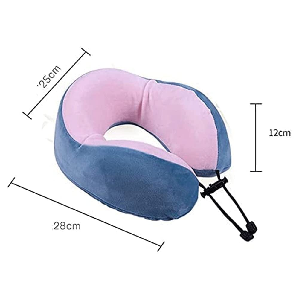 100% Pure Memory Foam Travel Neck Pillow - U-Shaped Ergonomic Support for Airplane, Car & Office - Pain Relief & Comfort for Long Flights, Road Trips & Work Naps