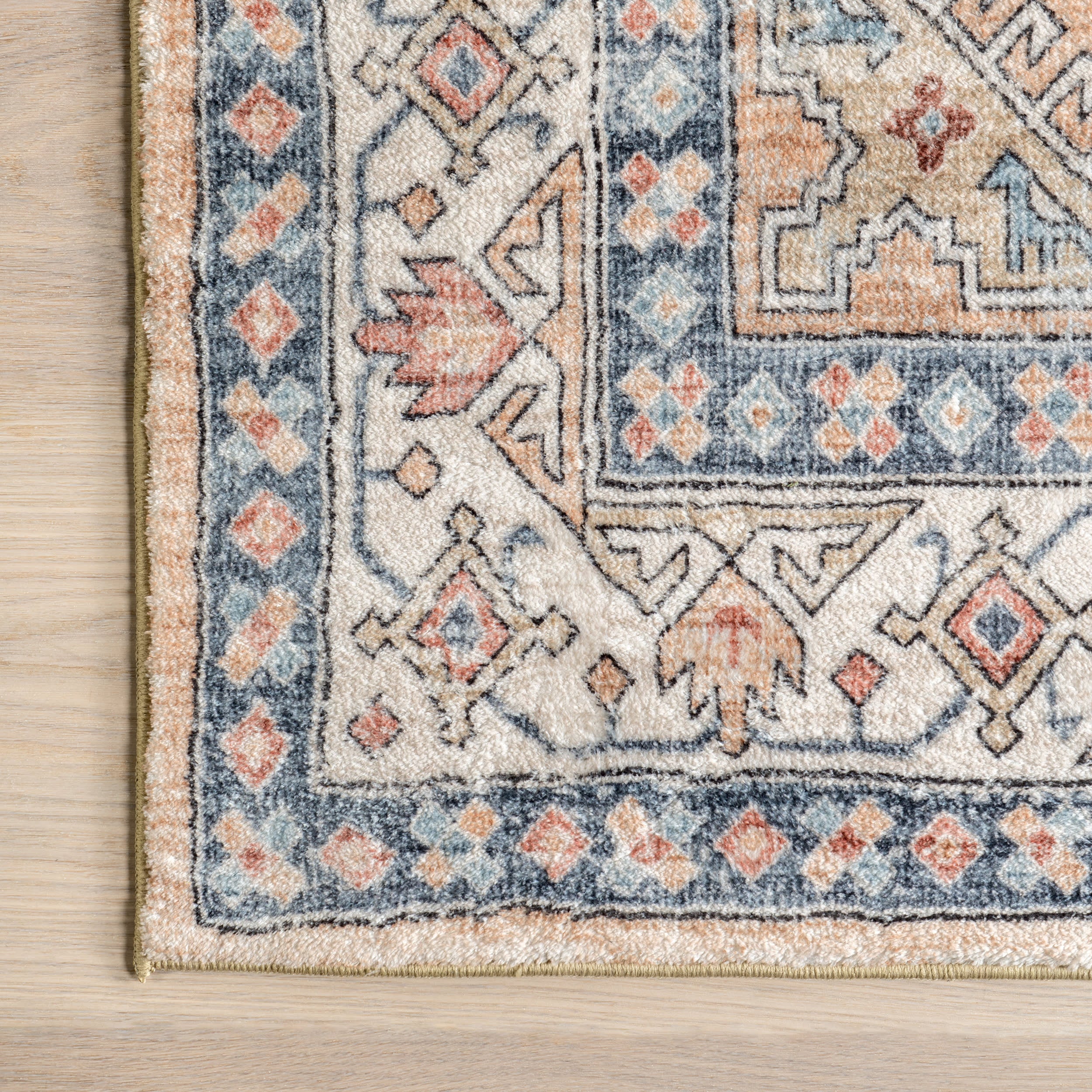 Arsenia Vintage Medallion Washable Area Rug - Sand Color | Non-Slip Living Room Rug for Boho Home Decor, Bedroom & Office