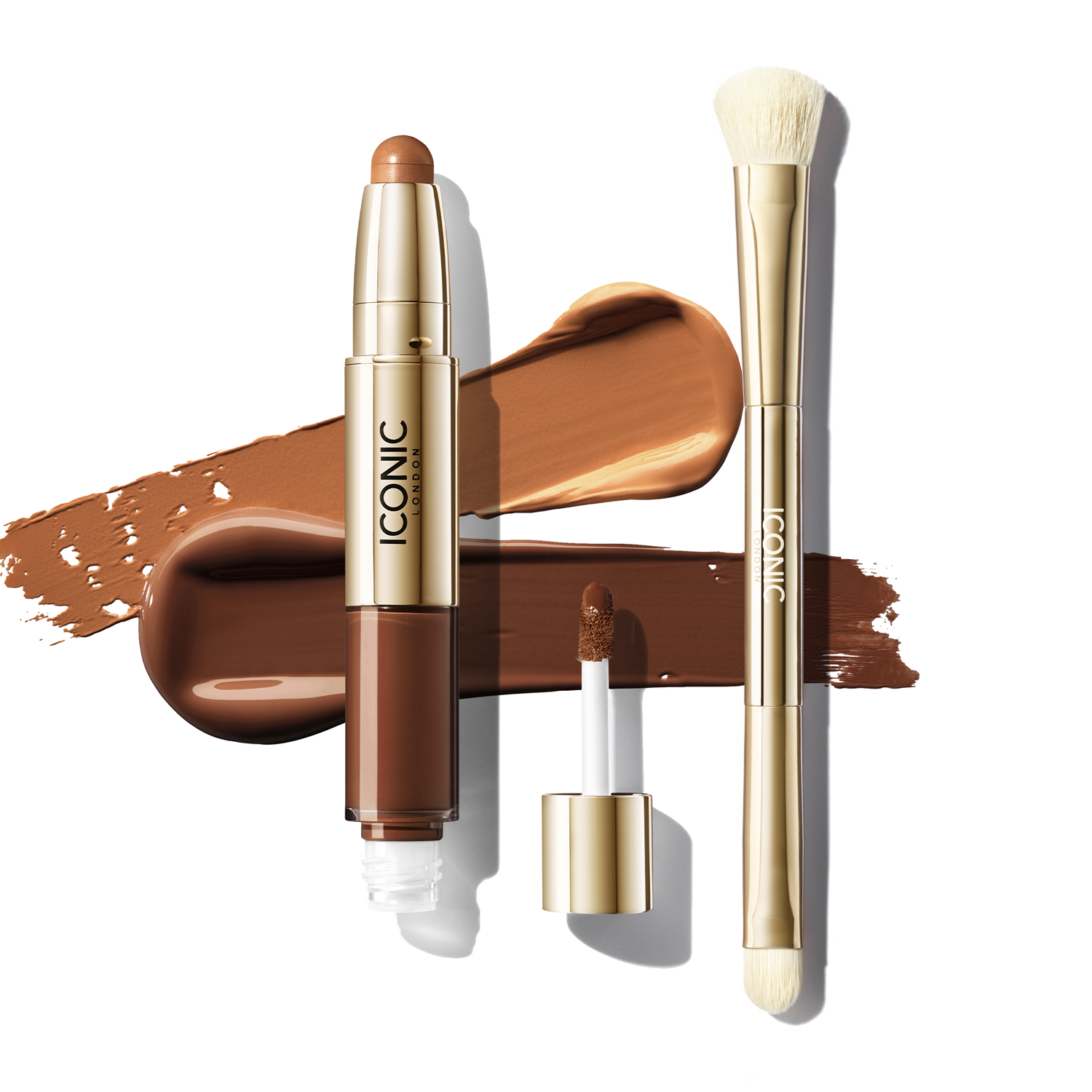 Radiant Concealer & Brightening Duo with Brush - Full Coverage Makeup for Dark Circles & Blemishes - Perfect for Everyday Wear & Special Occasions