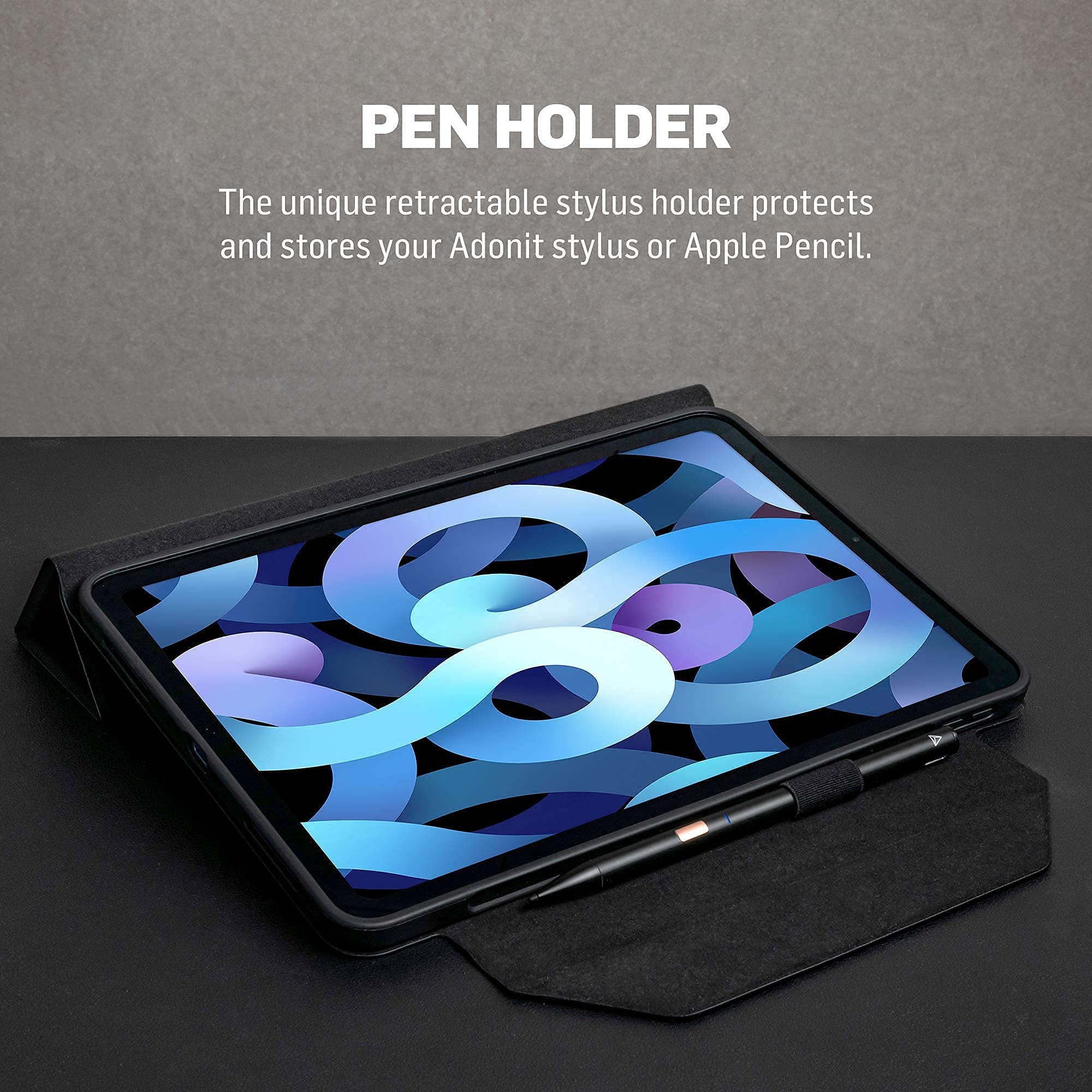 Adonit Note+ Smart Pencil Holder Case Compatible with iPad Air 4th Generation - Protective Cover with Apple Pencil Storage for Writing, Drawing & Note-Taking