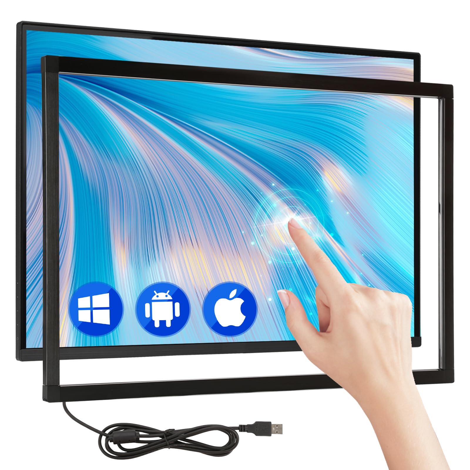 32 Inch 20-Point IR Touch Screen Panel - USB Infrared Touch Frame Overlay for Touch Monitor, TV, Whiteboard, Digital Signage & Kiosks | Perfect for Interactive Displays, Retail Automation & Smart Classrooms