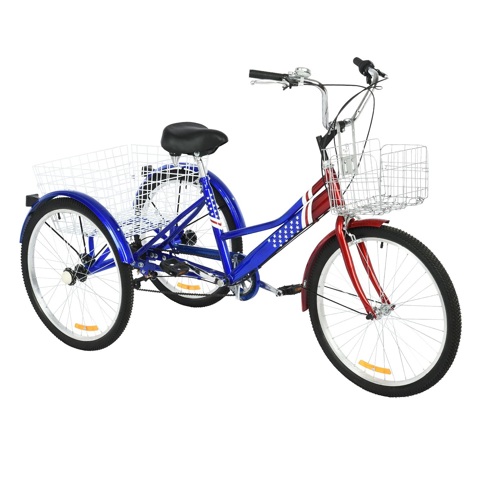 Adult Tricycle 3-Wheel Cruiser Bike for Seniors & Adults - 7-Speed Shimano Gears, 24