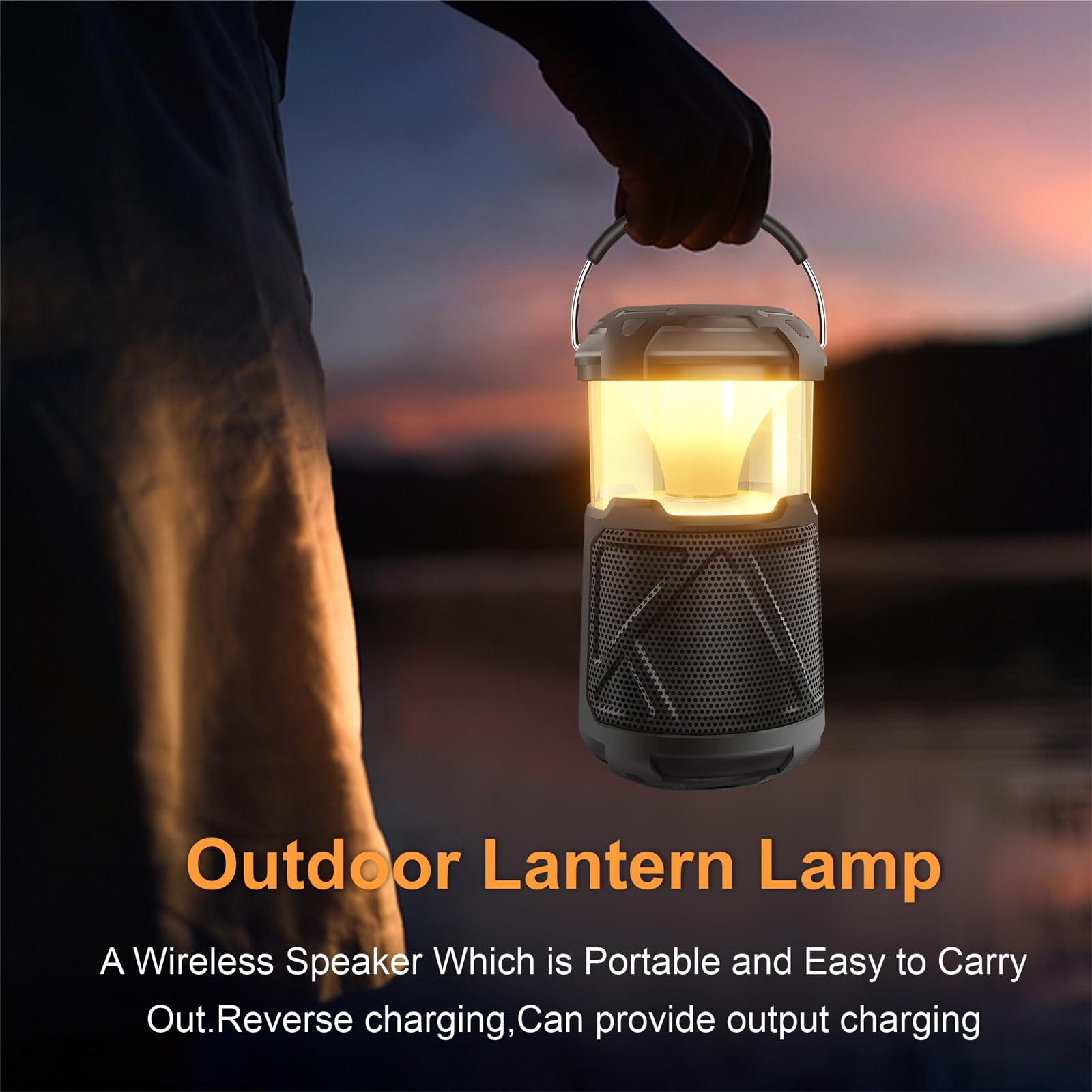RIDALUX Portable Bluetooth Speaker with LED Lights - IPX6 Waterproof Wireless Outdoor Speaker for Camping, Hiking, Parties | Perfect for Patio, Yard, Home & Gifts for Men, Women, Fathers | Enjoy Music & Ambient Lighting Anywhere