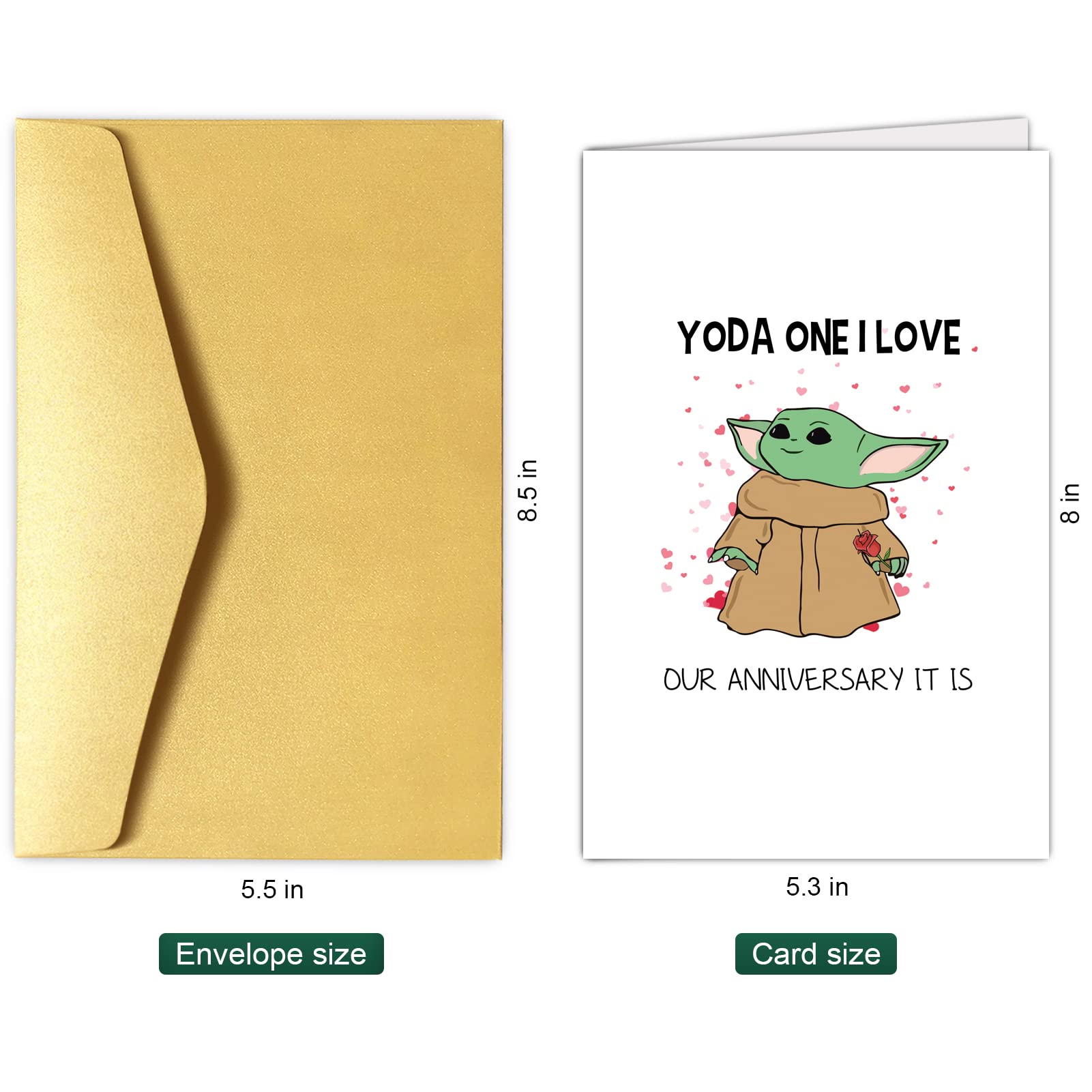 Baby Yoda Anniversary Card - Star Wars The Mandalorian Inspired Wedding Card for Couples | Perfect for Husband, Wife & Star Wars Fans | Use for Anniversaries, Valentine's Day & Romantic Occasions
