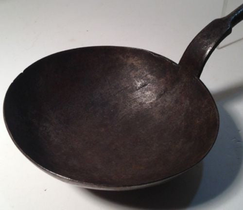 18th Century Antique Wrought Iron Tasting Spoon - Large Pre-Revolutionary War Exhibit Piece for Historical Display & Collection