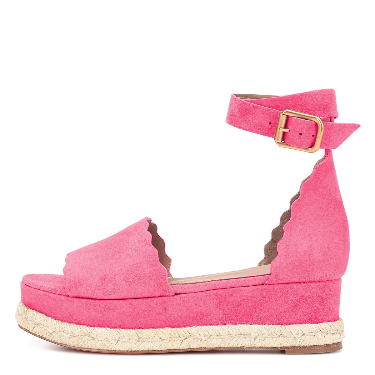 YDN Women's Open Toe Platform Espadrille Sandals with Ankle Strap - Wedge Heel Summer Shoes for Beach, Vacation & Casual Outfits | Wavy Edge Design