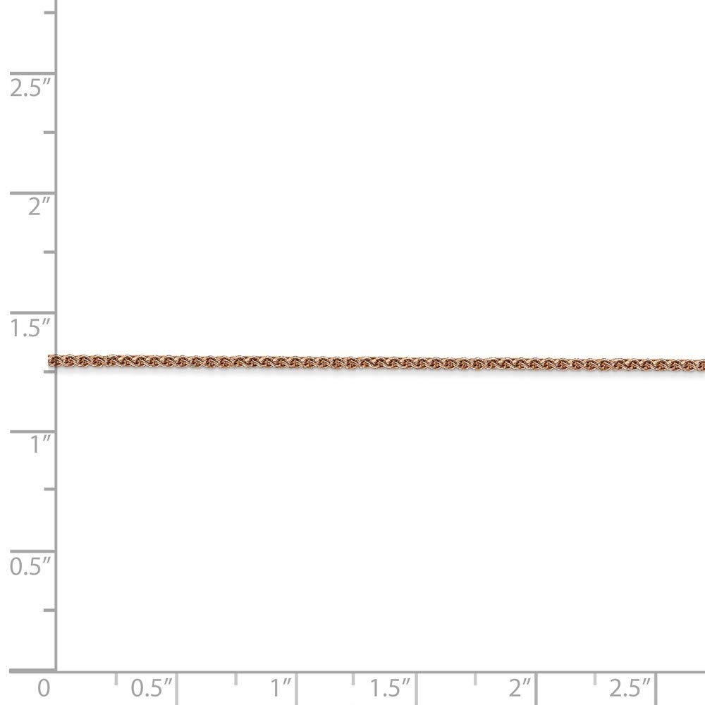 14K Yellow Gold Diamond-Cut Rose Gold 1.2mm Spiga Chain Necklace for Women - 24 Inch Length | Elegant Layering Piece for Everyday Wear & Special Occasions