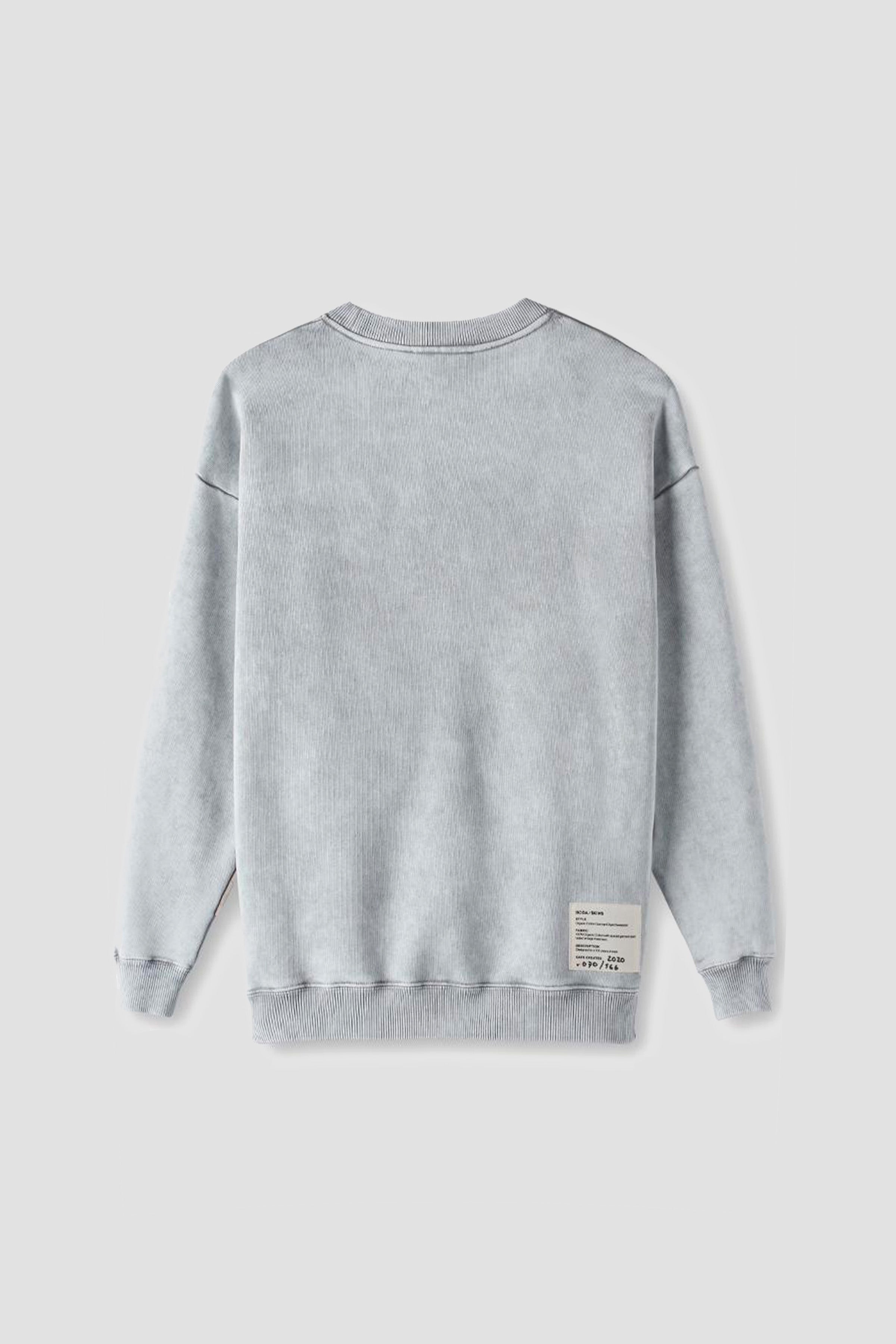 530 Washed Stone Grey Sweatshirt for Men - Soft Cotton Pullover Hoodie for Casual Wear, Gym & Outdoor Activities