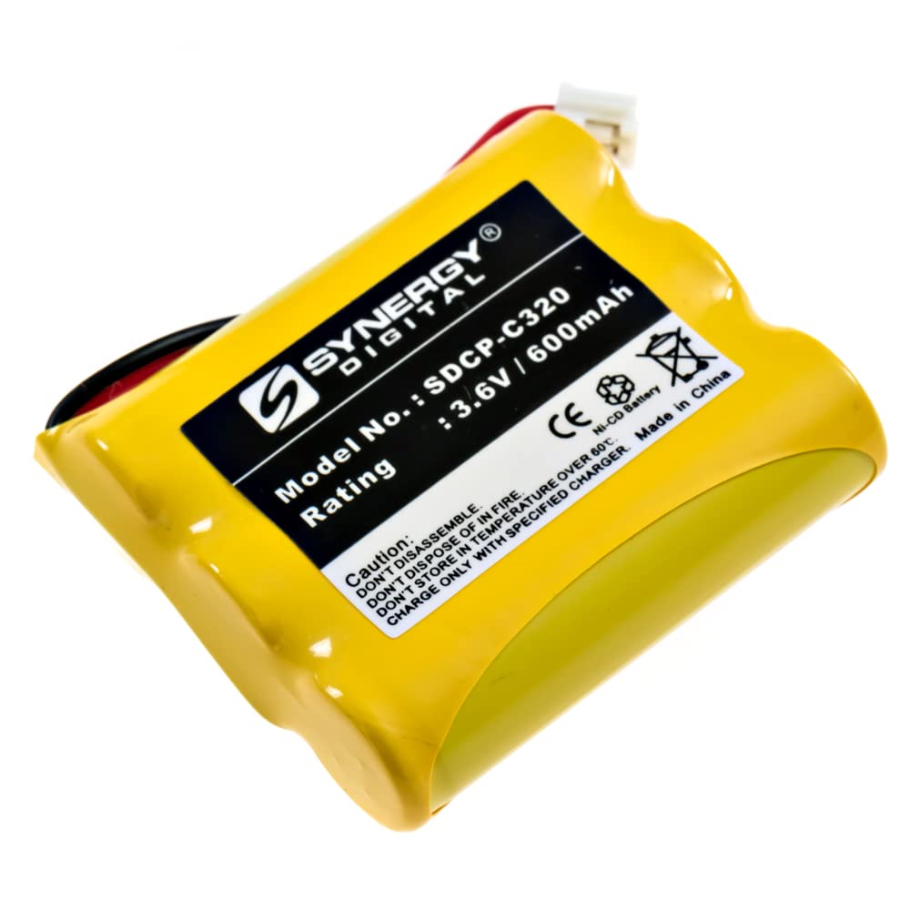 Synergy Digital Rechargeable Cordless Phone Batteries - 3 Pack, 3.6V 600mAh Ni-CD Replacement Battery for GP GP60AAS3BMJ Phones | Long-Lasting Power for Home & Office Cordless Telephones