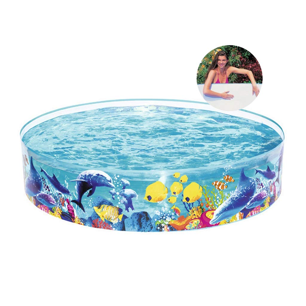 Inflatable Kids Swimming Pool - Blue 183x38cm Indoor/Outdoor Play Pool for Children, Toddler Bath Tub & Water Play - Perfect for Backyard, Beach, and Summer Fun