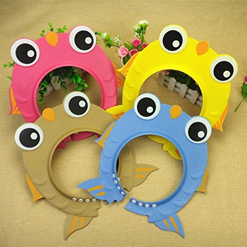 Mezon's Adjustable Fish-Shaped Baby Shower Cap - Soft & Waterproof Infant Bathing Hat for Newborns & Toddlers - Perfect for Bath Time, Swimming & Hair Protection
