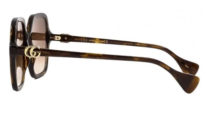 Gucci GG1072S 002 Havana/Gradient Brown Square Women's Sunglasses - Stylish UV Protection Shades for Fashion, Beach & Outdoor Activities