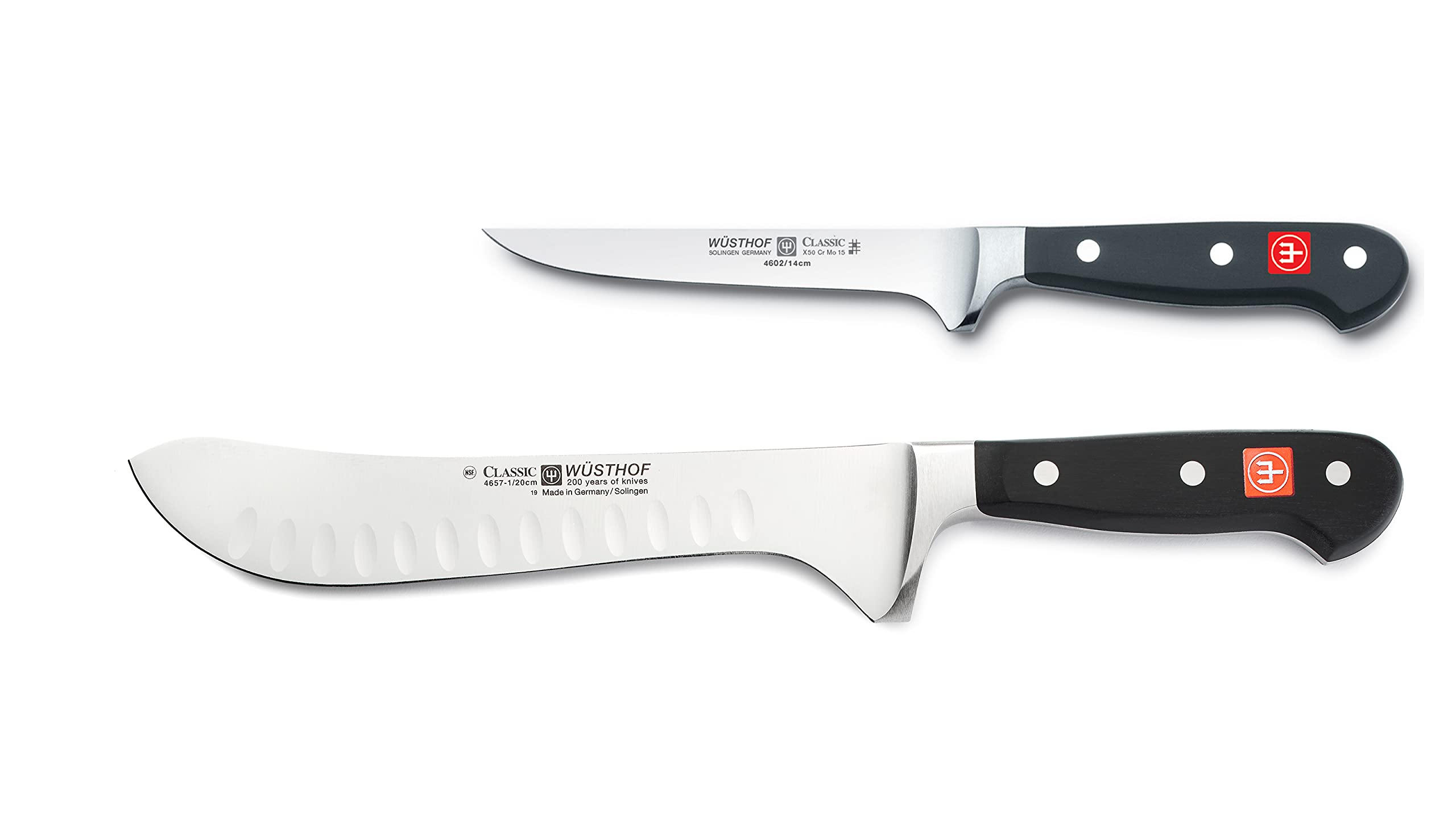 WÜSTHOF Classic 2-Piece BBQ Knife Set - Chef Knife & Boning Knife for Grilling, Meat Cutting and Outdoor Cooking - Perfect for Backyard BBQs, Camping and Kitchen Use