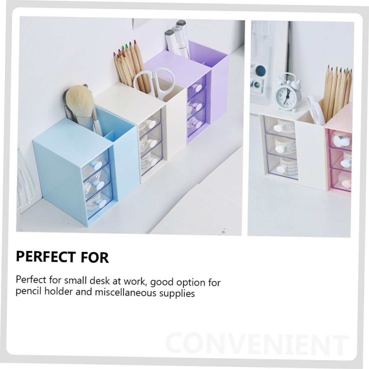 CANIGHT White Desktop Storage Box - Organize Pens, Office Supplies & Desk Accessories | Perfect for Home Office, School & Workspace Organization