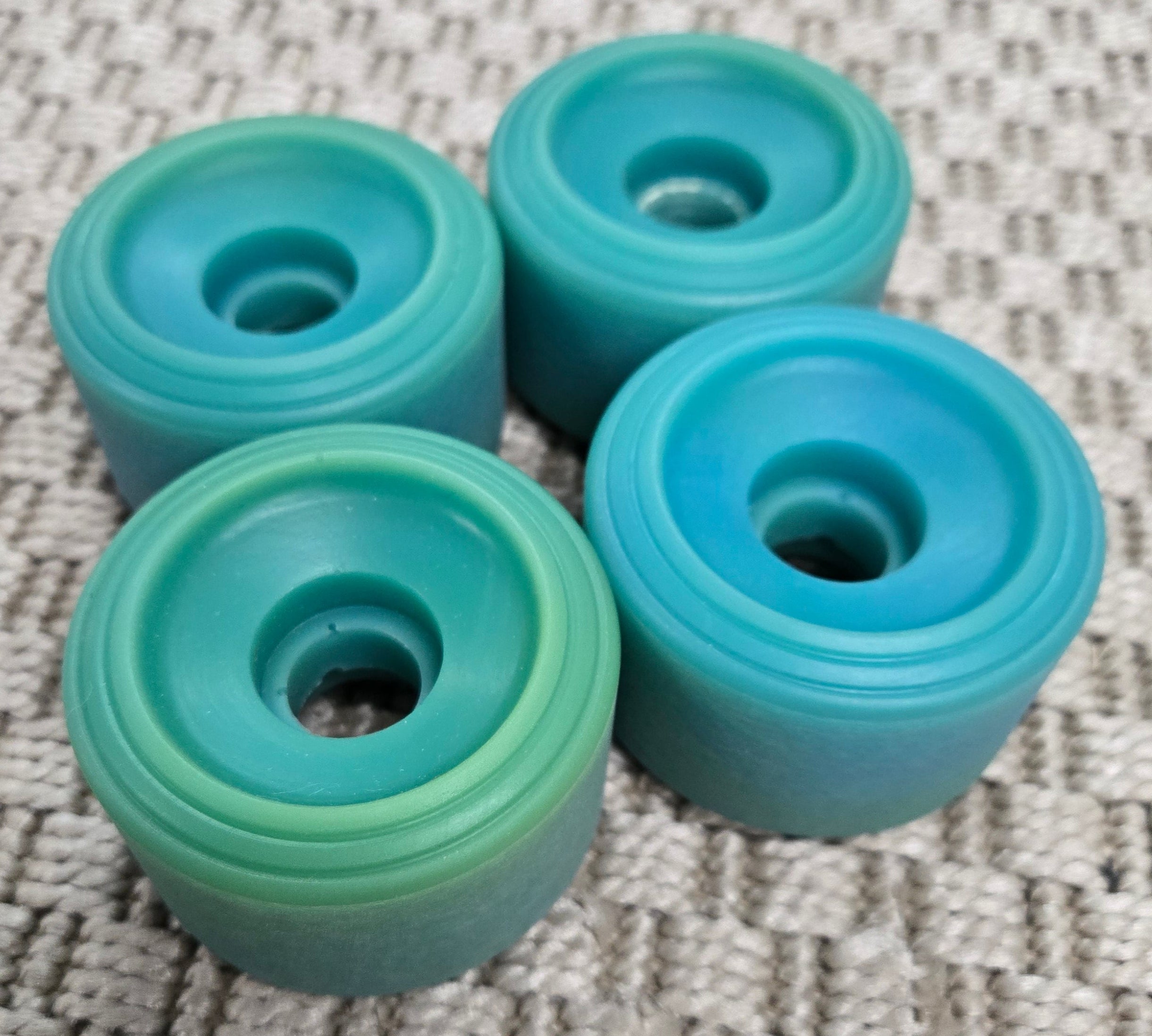 Vintage 80s Skateboard Wheels 60mm Blank Wheels - Blue/Green (1A) | Retro Skateboarding Gear for Collectors & Cruisers