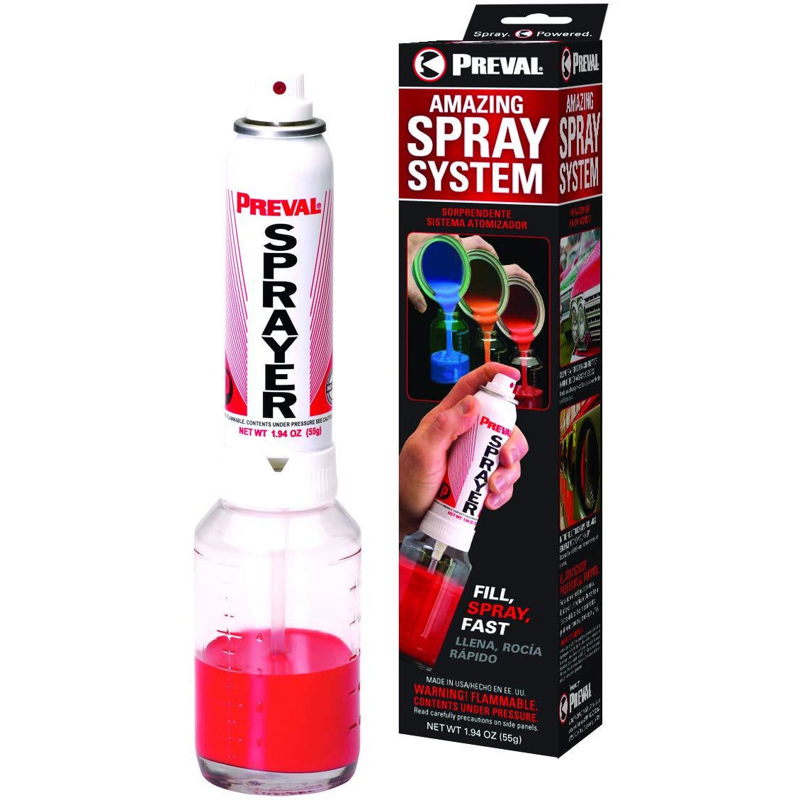 PREVAL Spray System - 1 Power Unit & 6 oz Glass Reservoir for Paint, Stain, and Varnish Application - Perfect for DIY Projects, Home Renovation, and Professional Painting Jobs