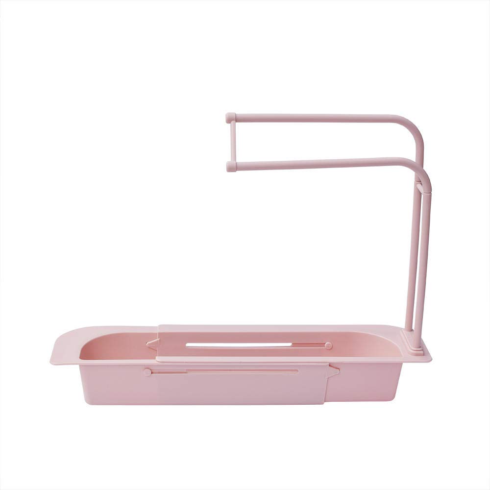 Adjustable Telescopic Dish Drying Rack with Soap Sponge Holder - Expandable Sink Shelf for Kitchen & Bathroom - Drain Storage Basket & Faucet Organizer - Perfect for Small Spaces, Countertop Organization, and Drying Dishes Efficiently