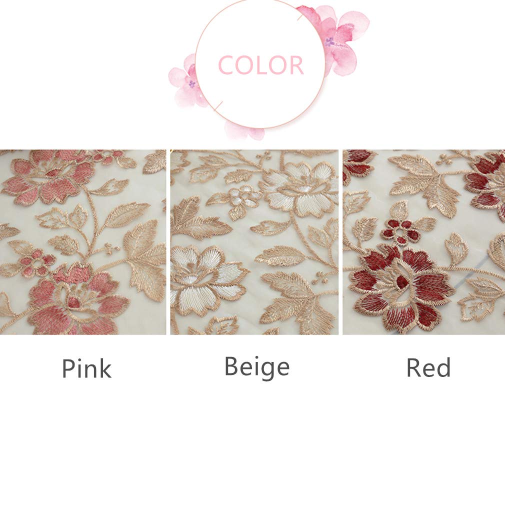 Elegant Pink Lace Polyester Tablecloth 36x36 Inch - Embroidered Square Table Cover for Bedside, Small Tables (2 Seats) | Perfect for Tea Parties, Weddings & Home Decor