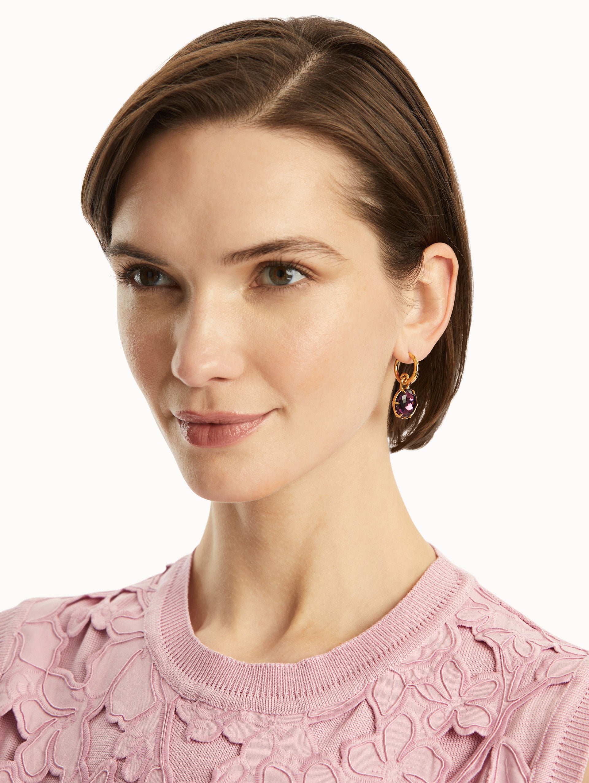 Classic Crystal Mini Hoop Earrings for Women - 14K Gold Plated Small Hoops - Elegant Everyday Jewelry for Work, Date Night & Special Occasions