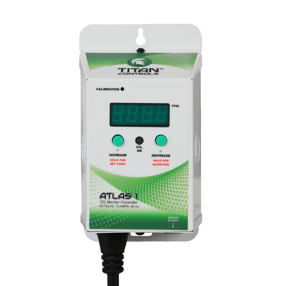 Titan Controls Atlas 1 CO₂ Monitor & Controller for Indoor Grow Rooms - Precise Greenhouse Climate Control for Hydroponics & Plant Growth
