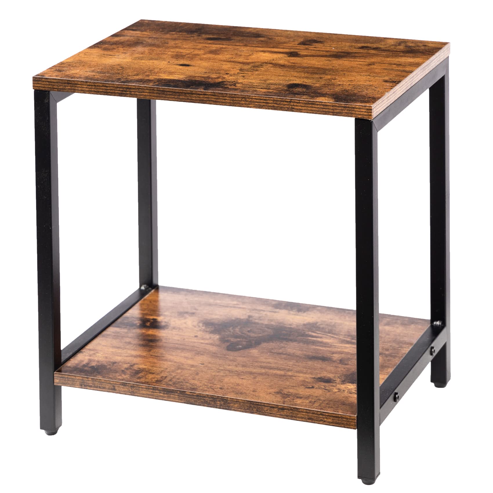 Compact Black Metal Side Table - Small End Table for Living Room, Bedroom & Office - Perfect as Nightstand, Coffee Table or Printer Stand - Space-Saving Furniture for Small Spaces