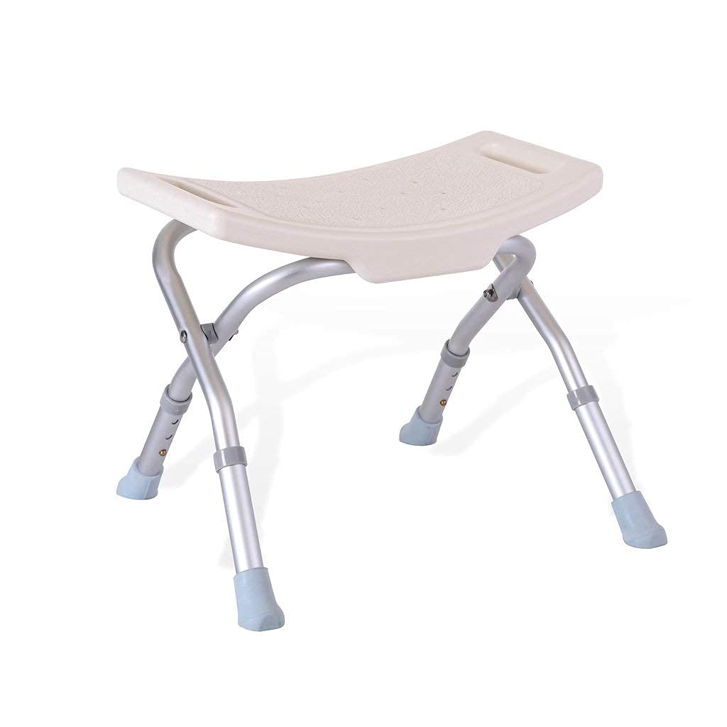 Adjustable Height Bath Chair for Seniors & Disabled - Non-Slip Shower Stool with Oversized Oblique Mat & Double Cross Aluminum Alloy Tube - Ideal for Elderly Bathing Safety, Accessible Shower Seating & Spa Relaxation