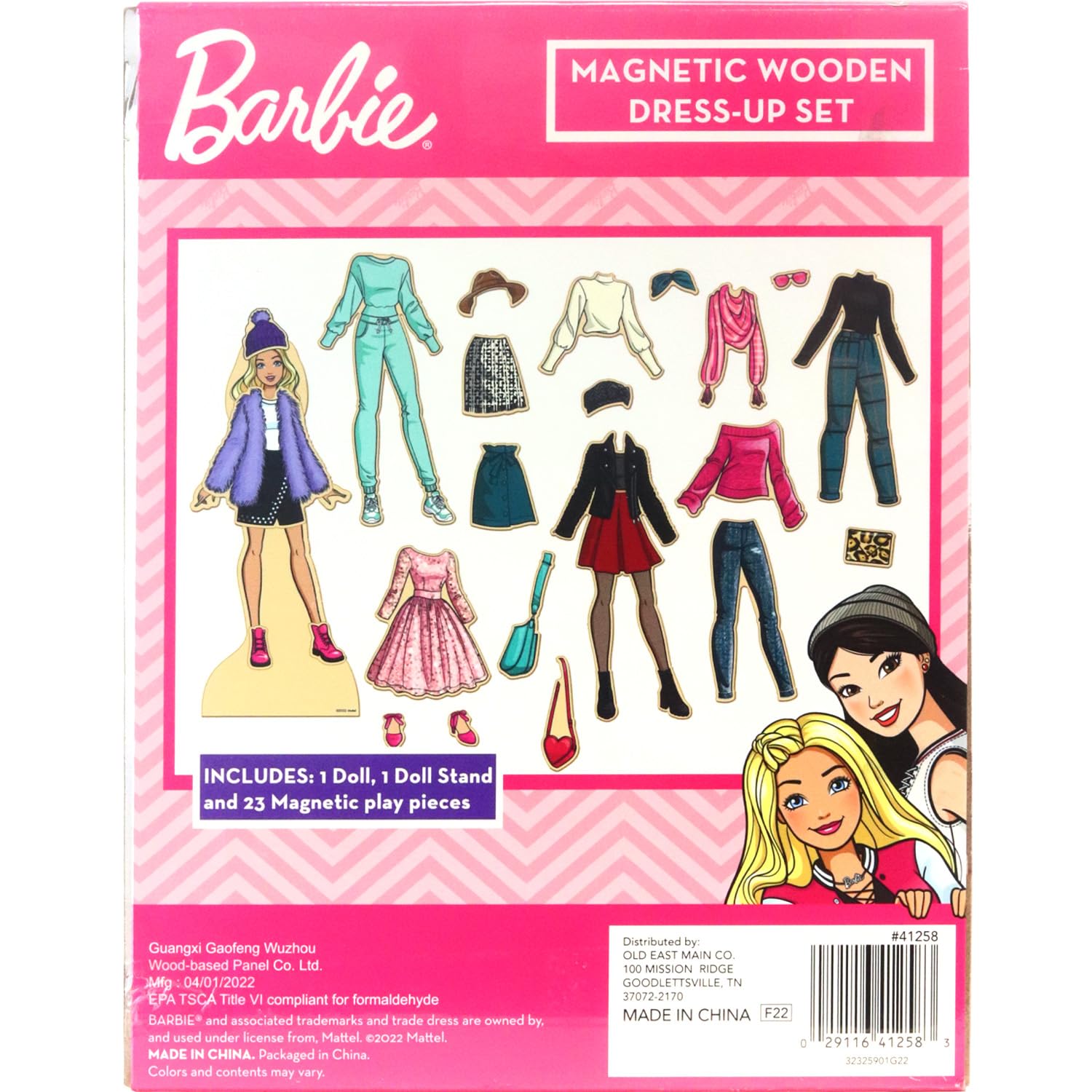 Barbie Magnetic Wooden Dress Up Doll Set - 3-in-1 Fashion Playset with Magnetic Outfits & Accessories for Kids - Perfect for Pretend Play, Birthday Gifts & Creative Role Playing Games