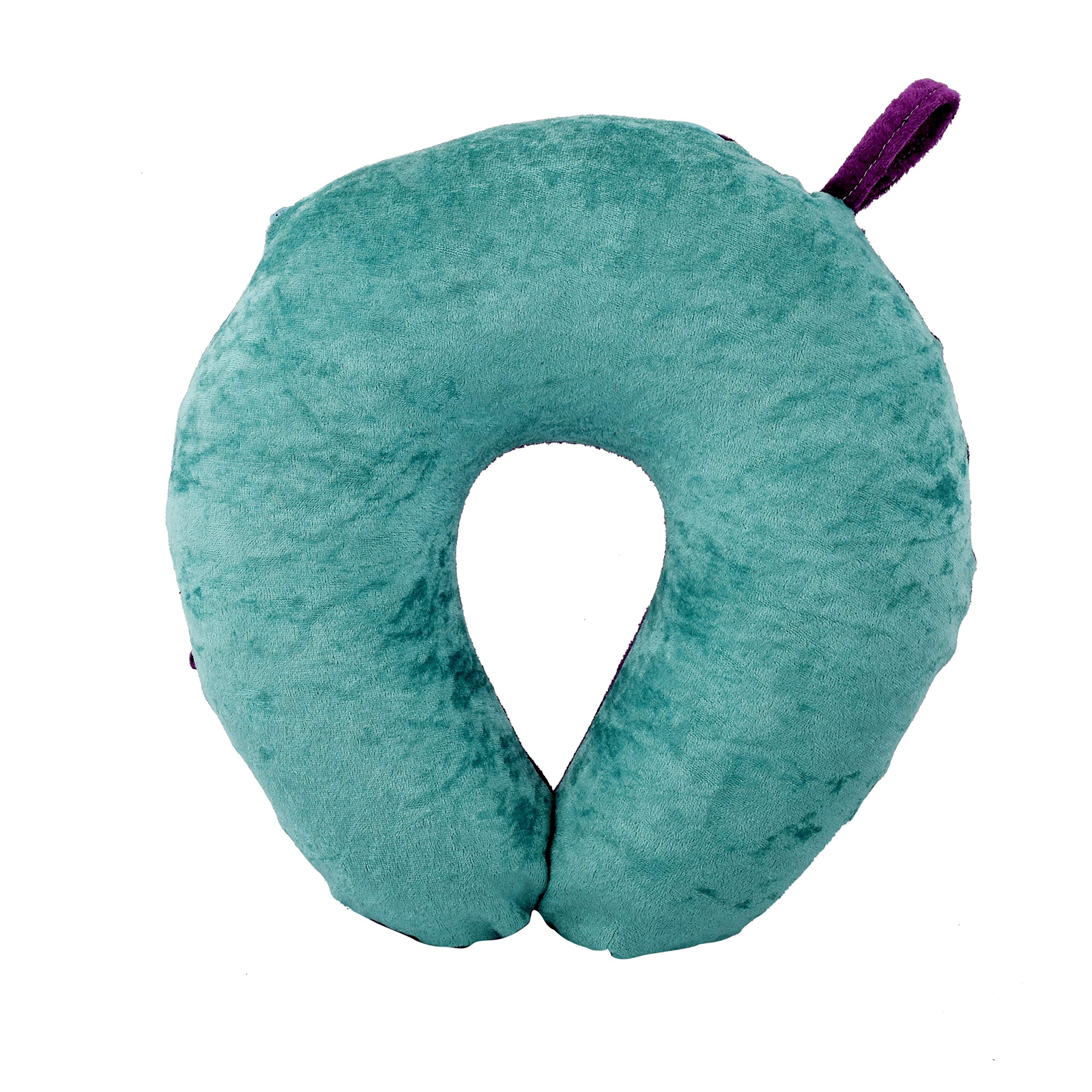 Kuber Industries Unisex U-Shaped 100% Pure Microfiber Soft Neck Pillow for Travel - Comfortable Support for Airplane, Car, Train & Bus Rides - Perfect for Long Trips & Napping (Purple & Green) CTKTC39205