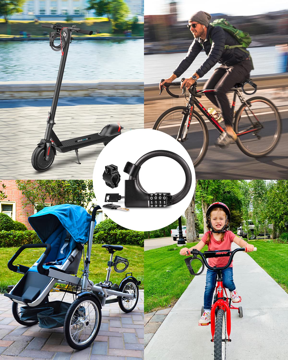 Secure Combination Bike Lock Cable - Resettable Anti-Theft Bicycle Lock with Mounting Bracket | Password Retrieval & Keyless Convenience | Perfect for Urban Commuting, Campus Use & Outdoor Cycling