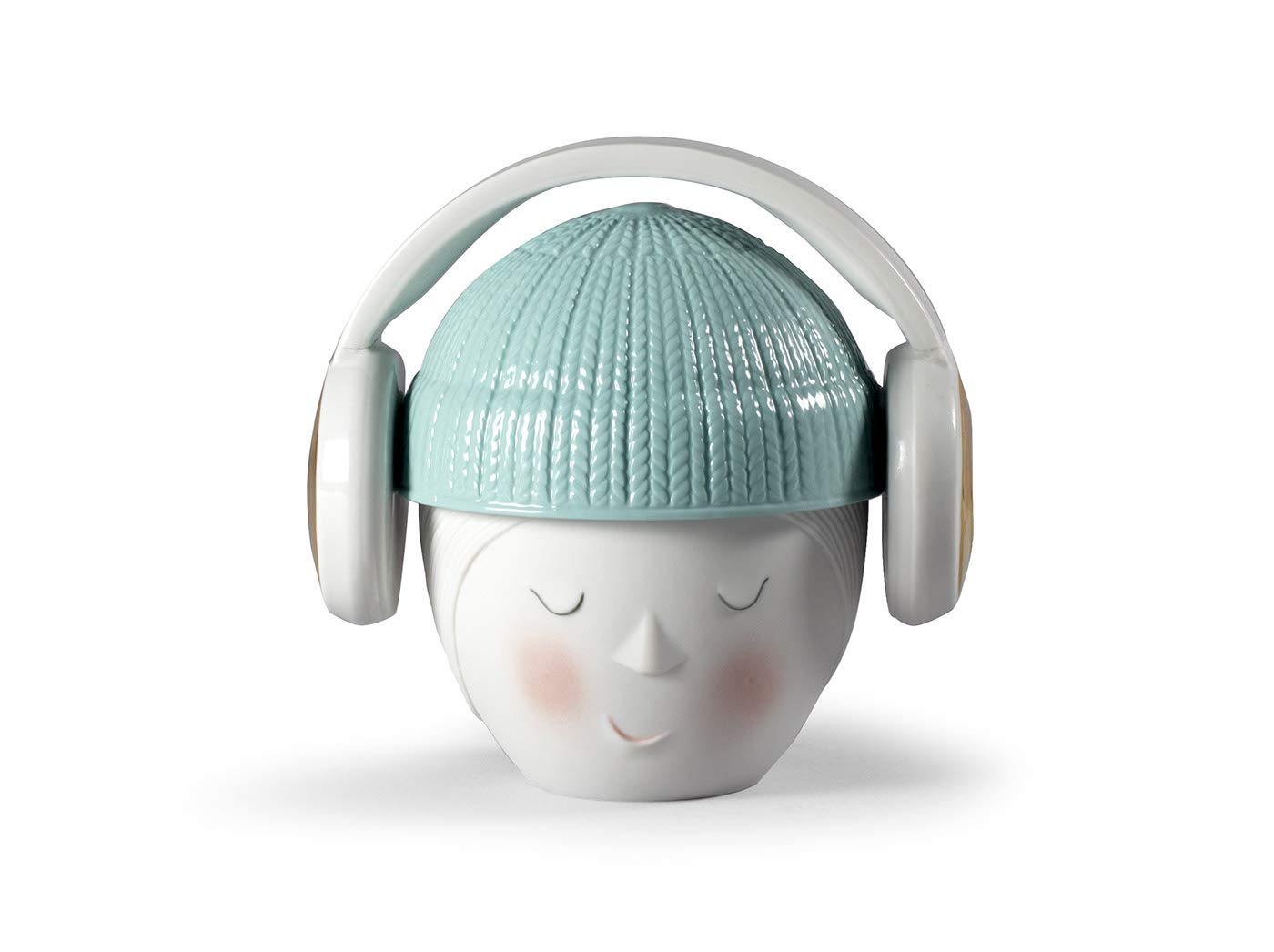 LLADRÓ Lee Headphones Box - Elegant White Porcelain Jewelry & Accessories Storage - Perfect for Organizing Earphones, Rings, and Small Keepsakes