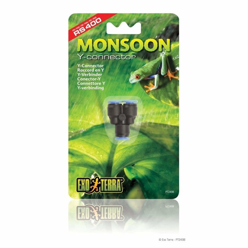 Exo Terra Monsoon Y Connector (PT2498) - Reptile Terrarium Misting System Accessory for Hydration & Humidity Control - Perfect for Lizards, Snakes & Amphibians