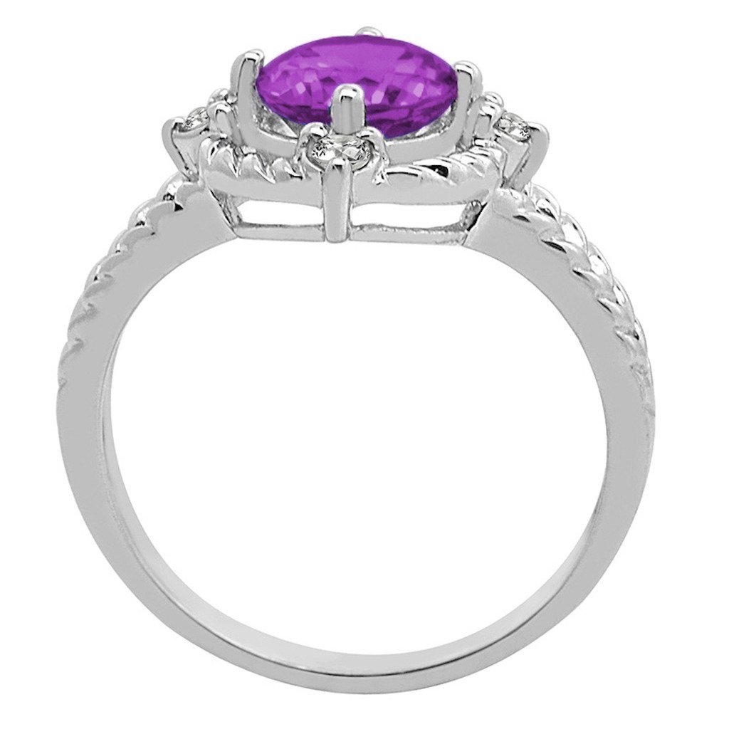 10K Gold Amethyst and Diamond Ring for Women - Elegant Purple Gemstone Jewelry for Engagement, Wedding & Special Occasions